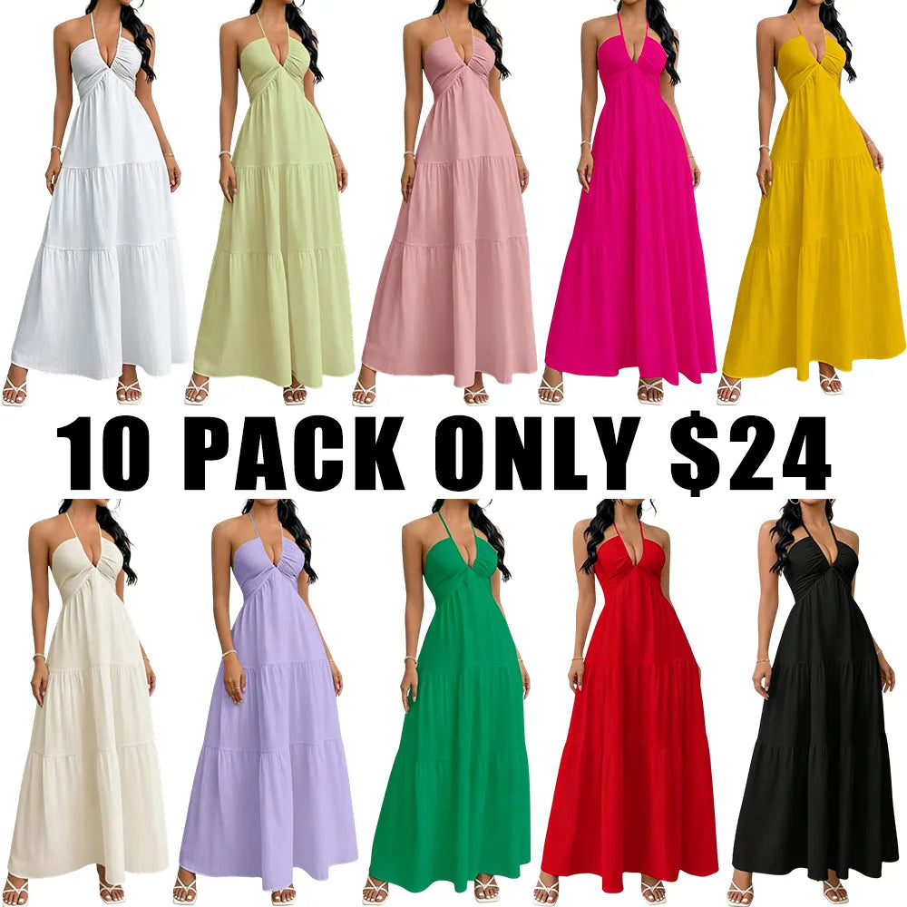 Women's Plain Dress, Summer Clothes Women, Casual Basic Loose Fit Sleeveless Dress for Beach Holiday Vacation