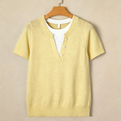 Women's Wool-Blend Casual Short Sleeve Knitwear