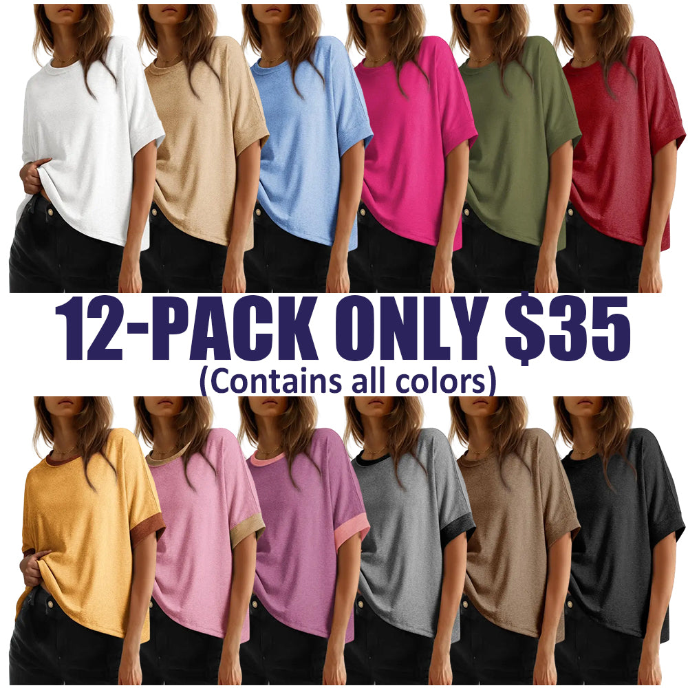 2026 New Women's Loose Fit Plus Size Basic T-Shirt