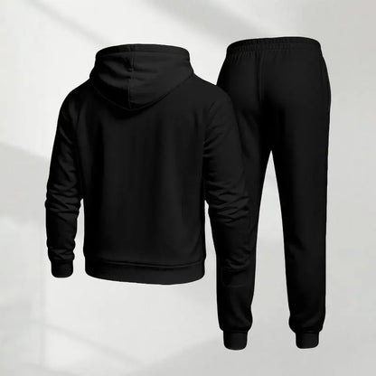 Blessed Cross Letter Print Hoodie & Drawstring Sweatpants Set