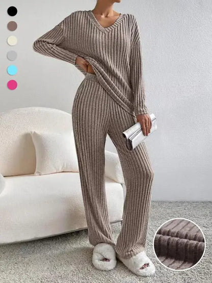 Women's Solid Drop Shoulder Pocket Lounge Set