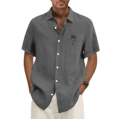Classic Beach Men Polo Shirt Collar Short Sleeved Work Shirts for Men