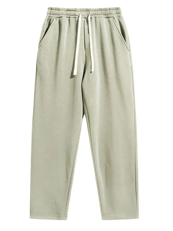 Men's Regular Fit Solid Drawstring Waist Sweatpants