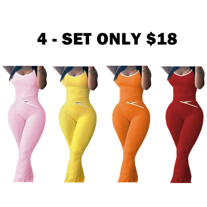 Colorblock Crmon Tank &. Dlarod PanteSet