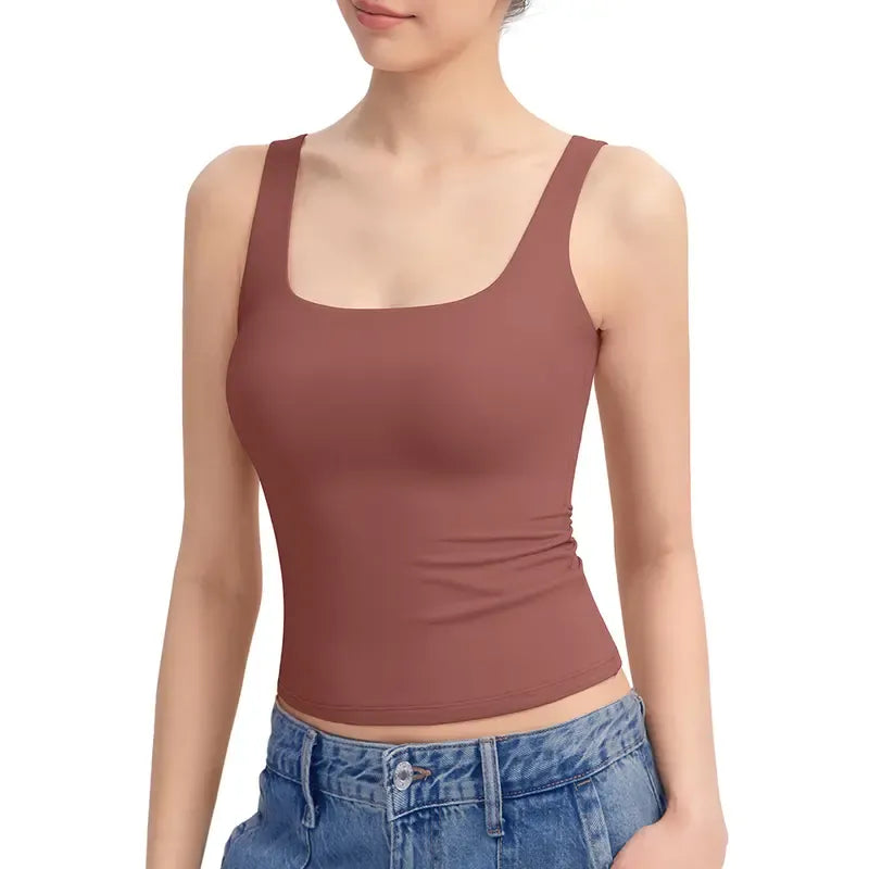 Women's Square-Neck Spaghetti Strap Tank Top