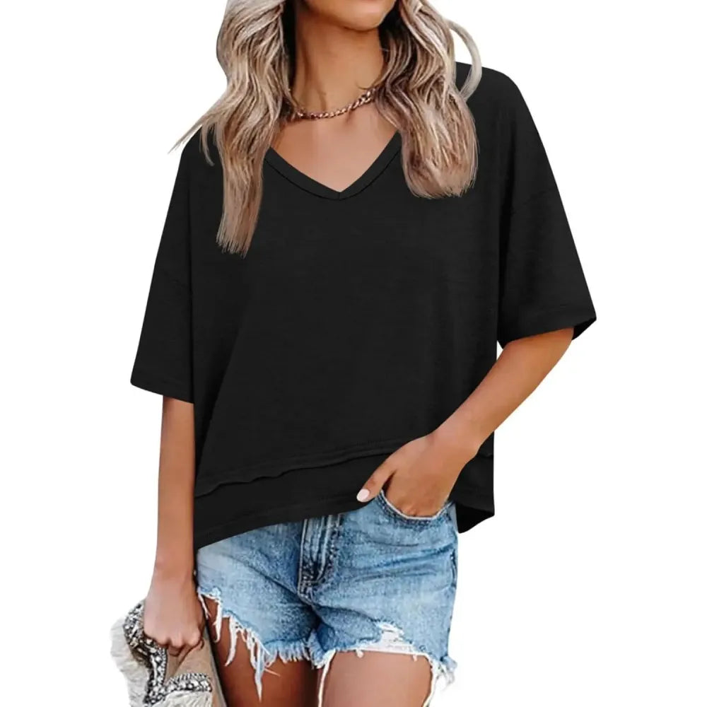 Womens Summer V Neck T Shirts