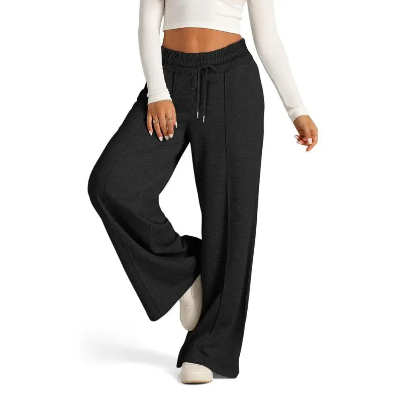Women's Wide Leg Sweatpants Casual Loose Solid Color Pants