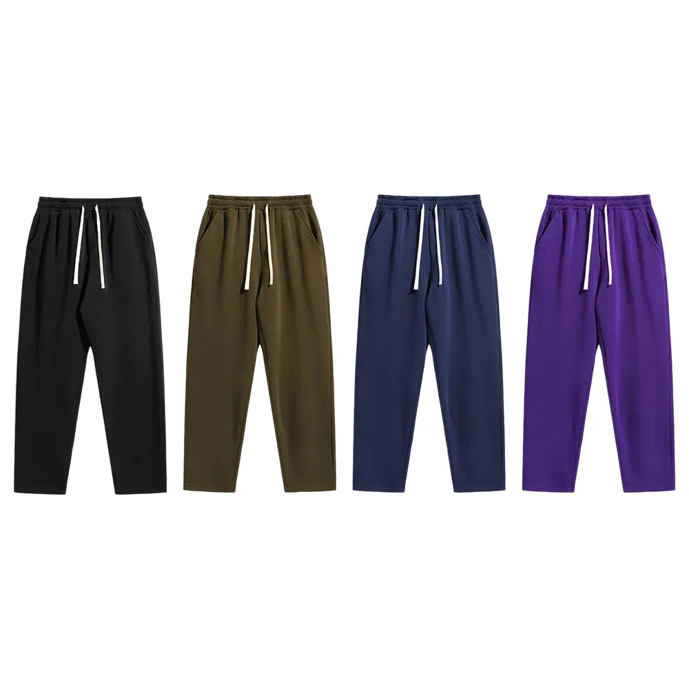 Men's Regular Fit Solid Drawstring Waist Sweatpants