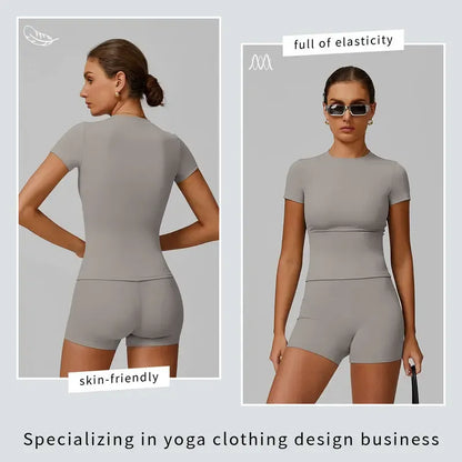 2-Piece Boat Neck Open-Back Workout Set