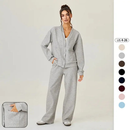 Women's Slouchy Solid Color Soft Two Piece Set