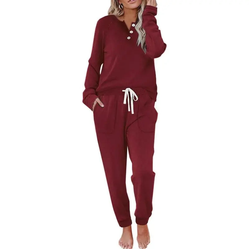Two Piece Outfits for Women Lounge Sets Button Down Sweatshirt Sweatpants Sweatsuits Set