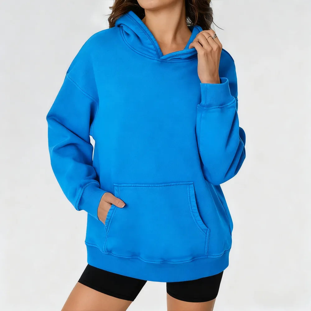 Unisex Casual Oversized Acid Wash Tops Hoodie Pullover-Athletic&Warm