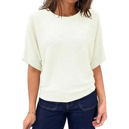 Boat Neck Lightweight Loose Fitting Knit Tops