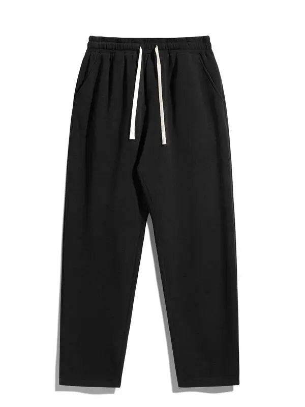 Men's Regular Fit Solid Drawstring Waist Sweatpants