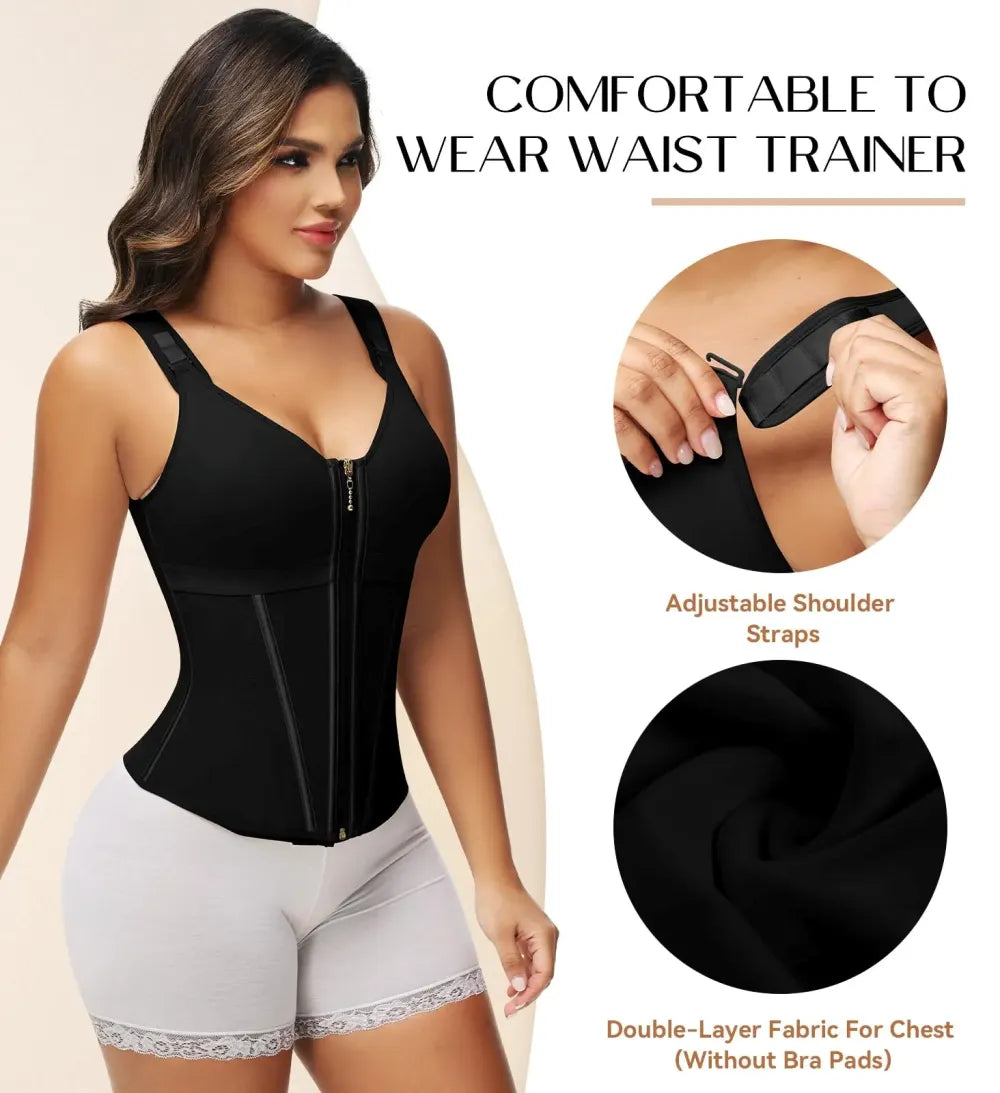 Women with Bra Tummy Control Girdle Workout Shapewear with Adjustable Shoulder Strap