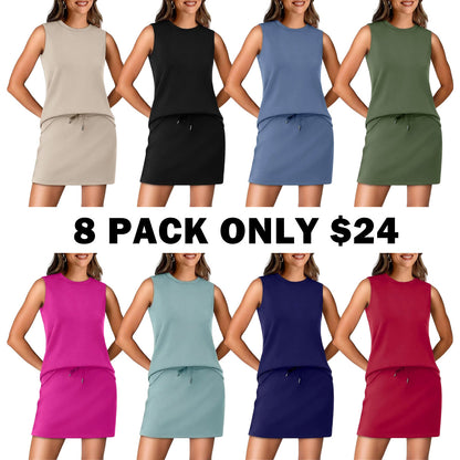 Two Piece Tennis Skirt Sets