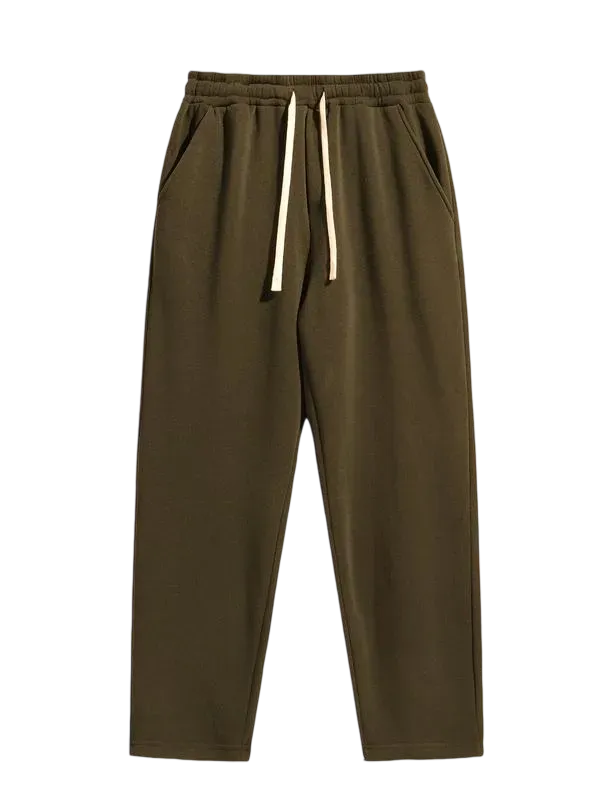 Men's Regular Fit Solid Drawstring Waist Sweatpants