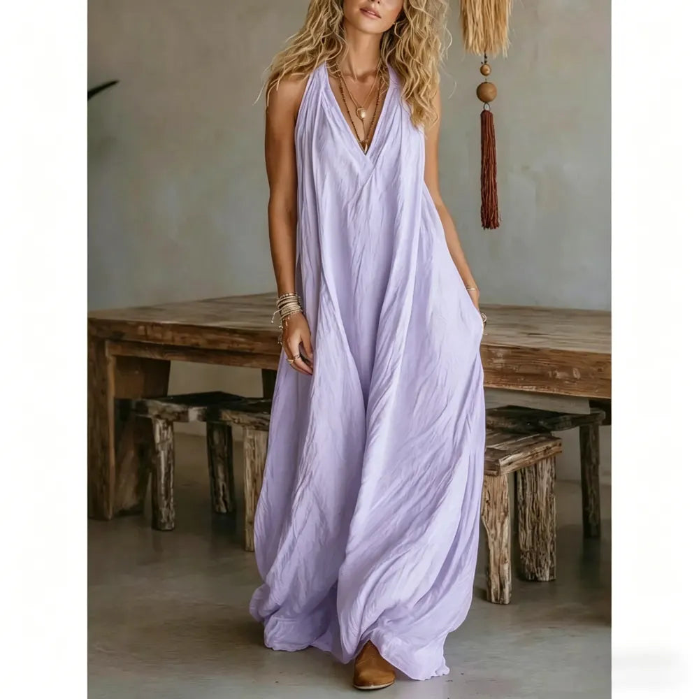 Casual Sleeveless Hollow Holiday Jumpsuit