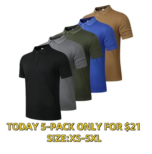Mens Quick Dry Polo Shirts –  Moisture Wicking Workout Tops