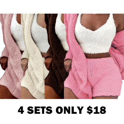 Plush Three-piece Pyjama Set