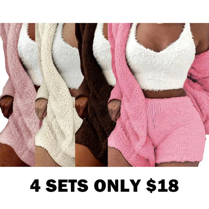 Plush Three-piece Pyjama Set
