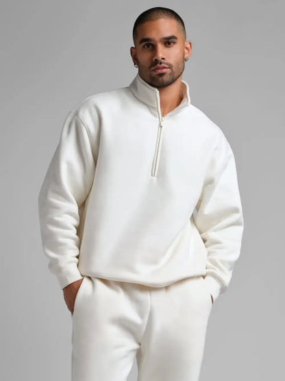 Basic quarter-zip turtleneck sweater set