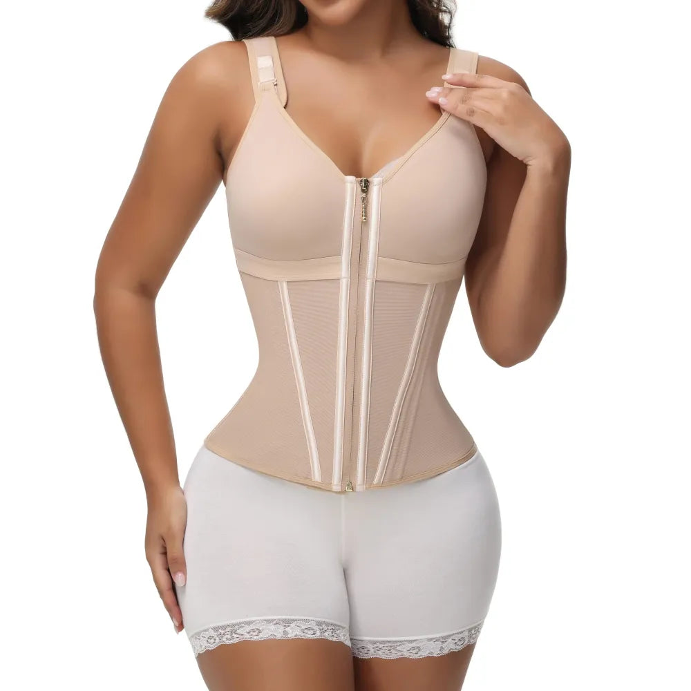 Women with Bra Tummy Control Girdle Workout Shapewear with Adjustable Shoulder Strap