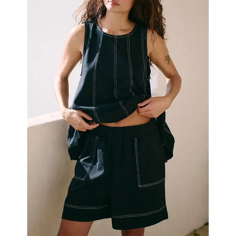 Women's Two Piece Outfit Cotton Matching Set