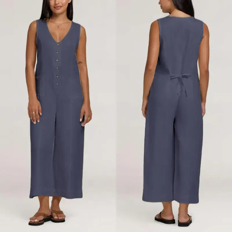 Women Button Down Jumpsuits