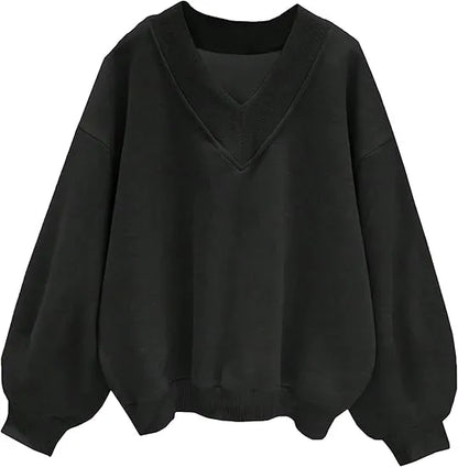 V Neck Oversize Sweatshirts