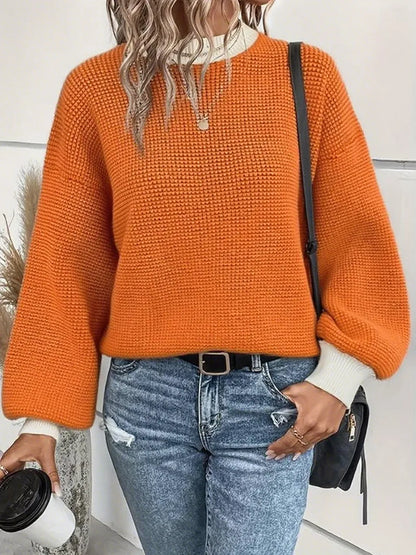 Women's Colorblock Drop Shoulder Sweater