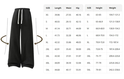 Men'S Fleece Thermal Lined Sweatpants Oversize Drawstring Waist Casual Loose Pants For Fall Winter School Season Daily Wear
