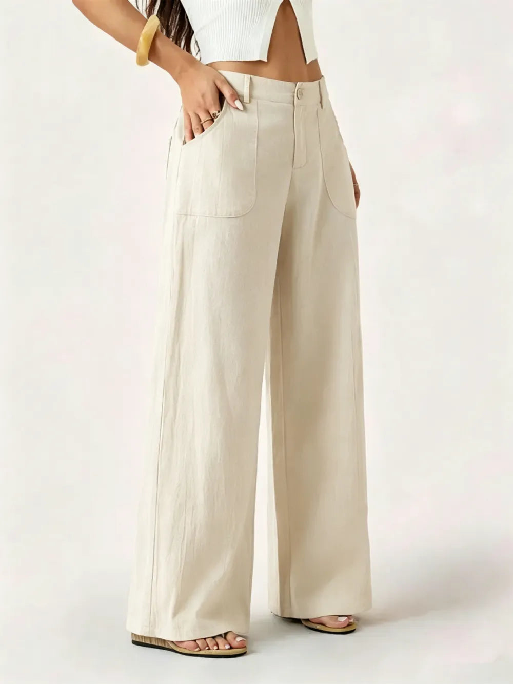 Women's Classical Linen Palazzo Pants