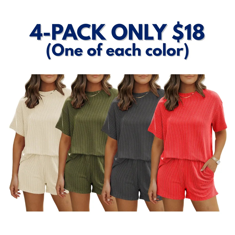 Women's Cable-Knit Textured Casual Loungewear Set