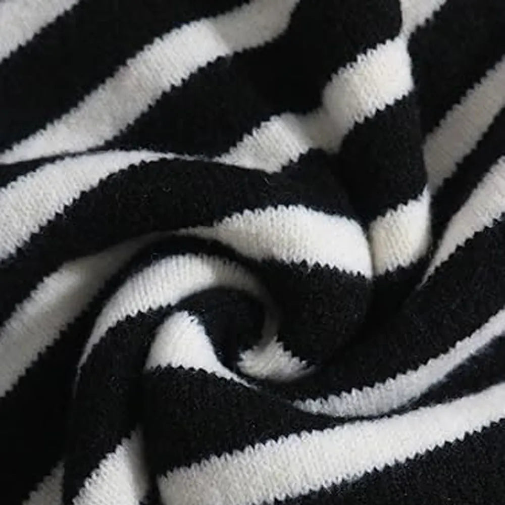 Women's striped button-up cardigan sweater