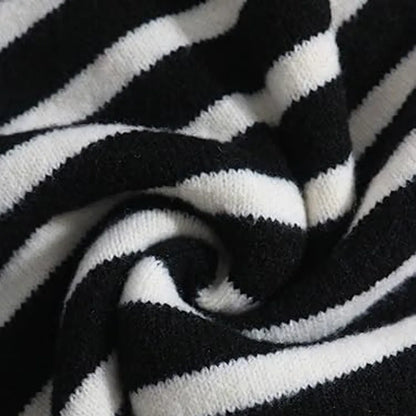 Women's striped button-up cardigan sweater