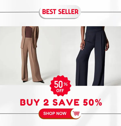 🔥 HOT SALE 50% OFF ✨ Crepe Pleated Women Trousers