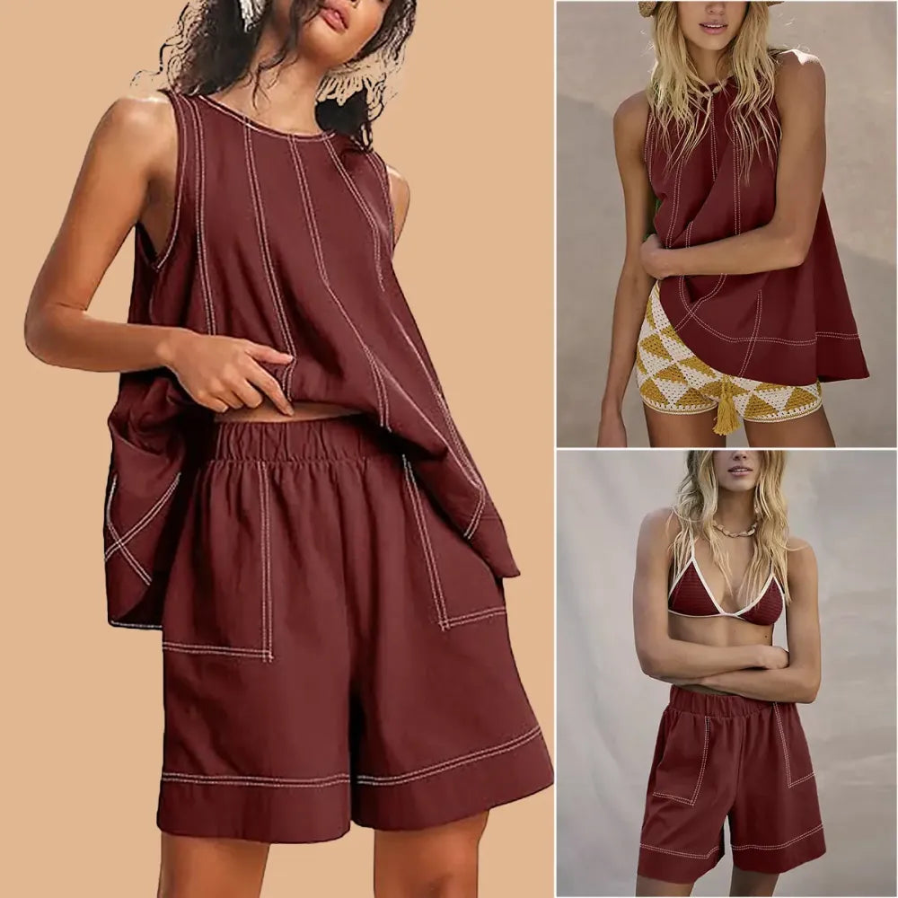 Women's Two Piece Outfit Cotton Matching Set