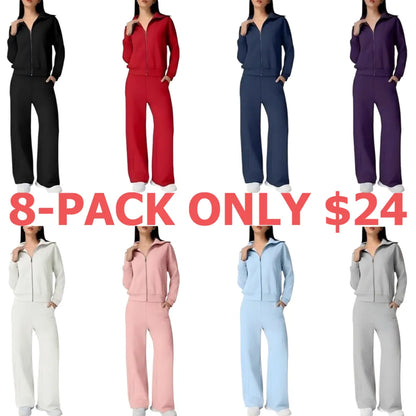 Women's Cotton 2 Piece Outfits Lapel