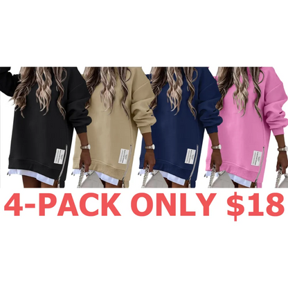 2025 Women's 8-Piece Long-Sleeve Pullover Sweatshirt Set