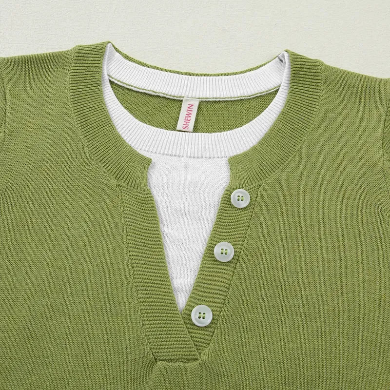 Women's Wool-Blend Casual Short Sleeve Knitwear