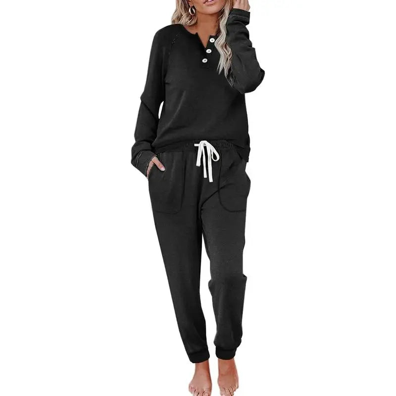 Two Piece Outfits for Women Lounge Sets Button Down Sweatshirt Sweatpants Sweatsuits Set