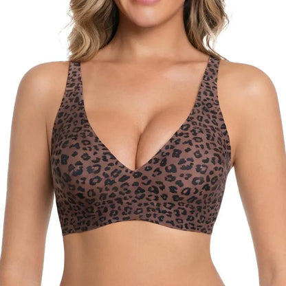Womens Comfortable Wireless Bras Push Up Bralettes Seamless Tshirts Bras Deep V Everyday Bras