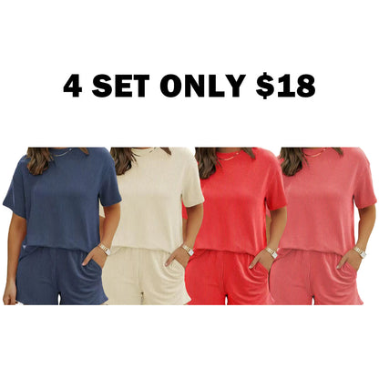 Women’s Textured Ribbed Two-Piece Set