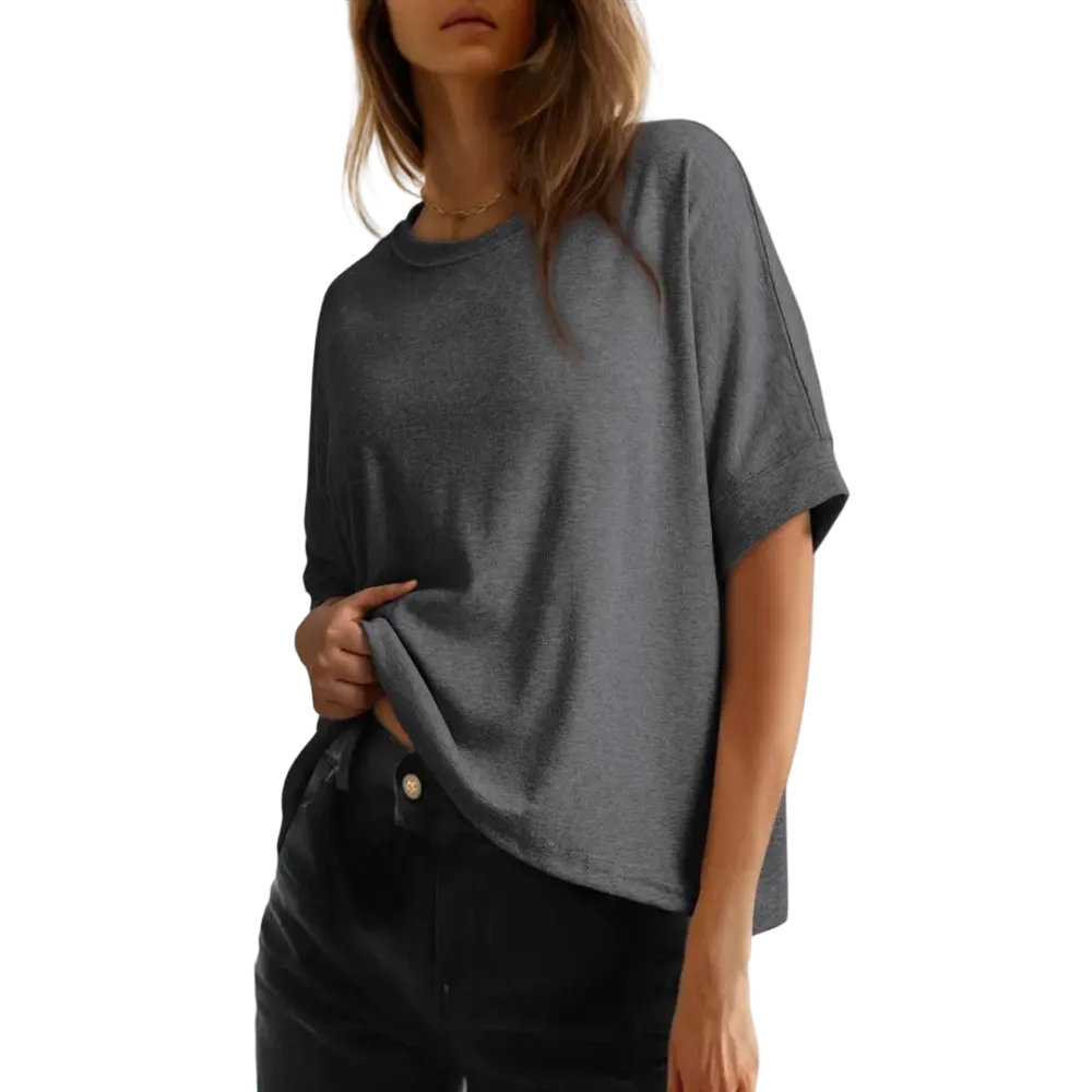 🔥Women'S Tops For Women 2026 Loose Oversized Basic Tee Comfortable Soft Fabric Flattering Fit