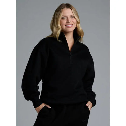 Basic quarter-zip turtleneck sweater set
