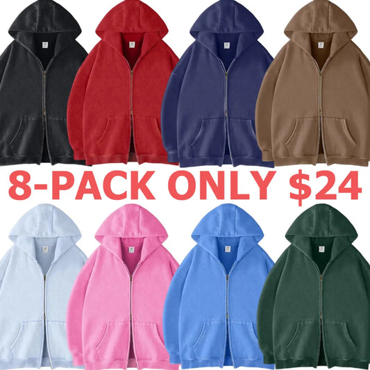 Unisex Oversized Zip-Up Hoodie for Women Plain