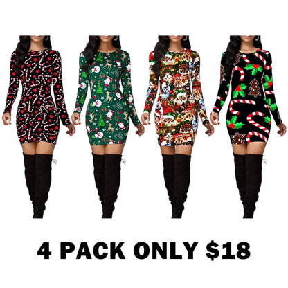 Women's Vintage Geometric Print Casual Long Sleeve Dress