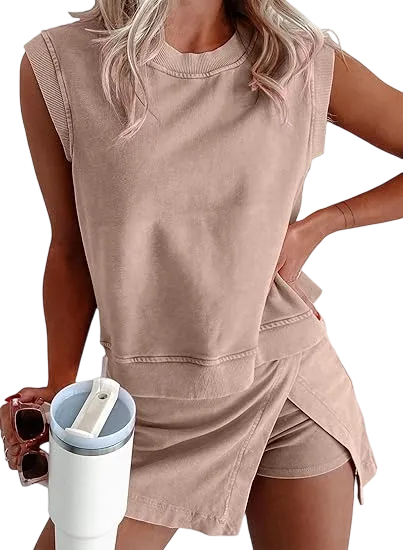 🔥Last day promotion🔥Women's Travel Outfits Summer Lounge Set Two Pieces