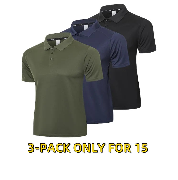 Mens Quick Dry Polo Shirts –  Moisture Wicking Workout Tops